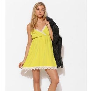 COPE Lace Trim Surplice Slip Dress